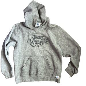 Russell Athletic Gray 'Born to Cheer' Cheerleader Dance Youth Hoodie Size Medium